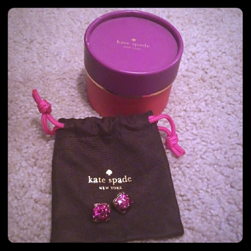 Kate Spade Pink Glitter Earrings